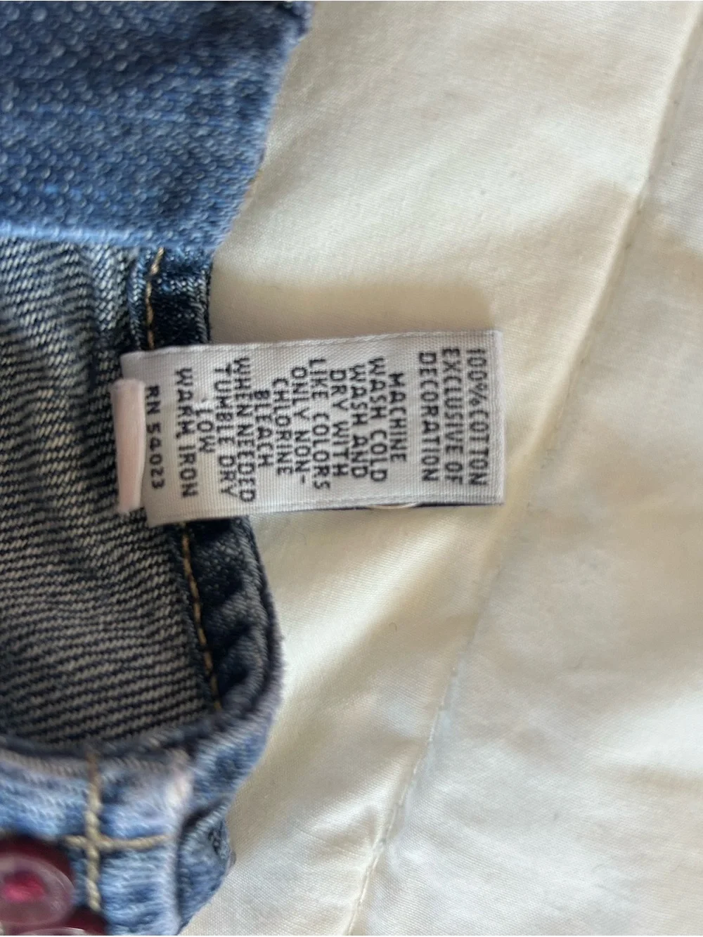 Vintage GAP Toddler Denim Dress with Pink Embroidered Patches